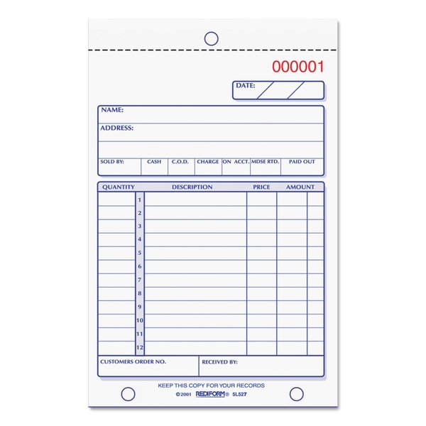 Rediform Book, Sales Carbonless Dup 5L527